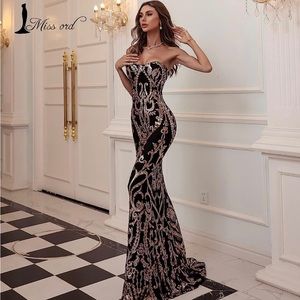 Beautiful Black and gold sequin gown